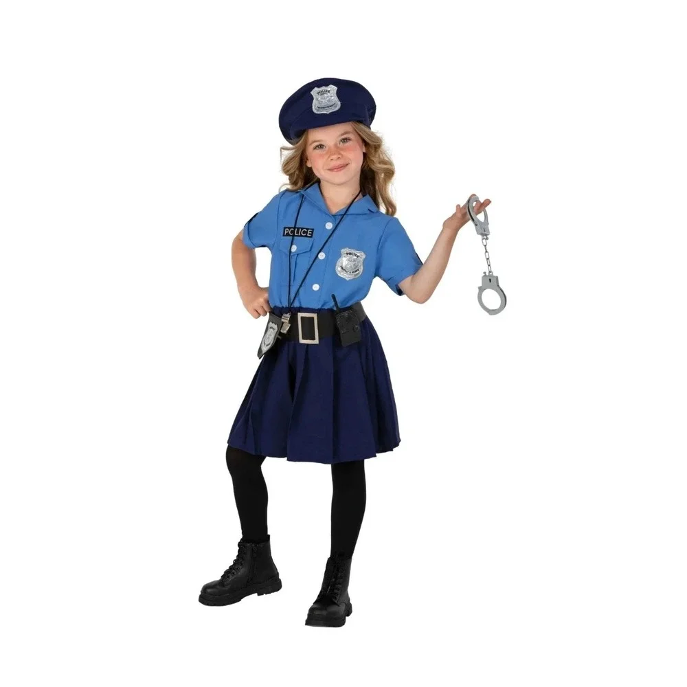 Suit Yourself Cop Cutie Girls Police Officer Costume Blue Medium 8-10 7pc Set
